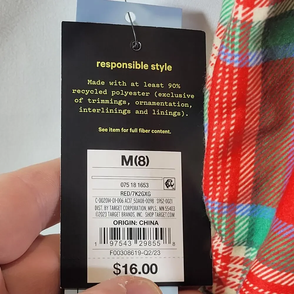 Art Class Short Sleeve Holiday Pajamas, Multi-color, Youth Sz M, NWT